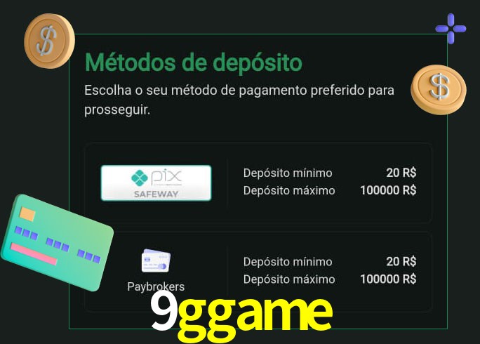 O cassino 9ggame oferece uma grande variedade de métodos de pagamento